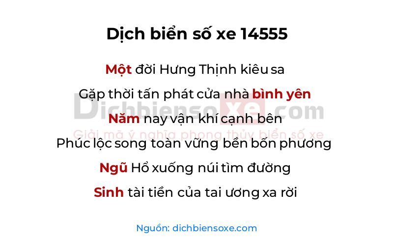 Dịch thơ biển số 14555