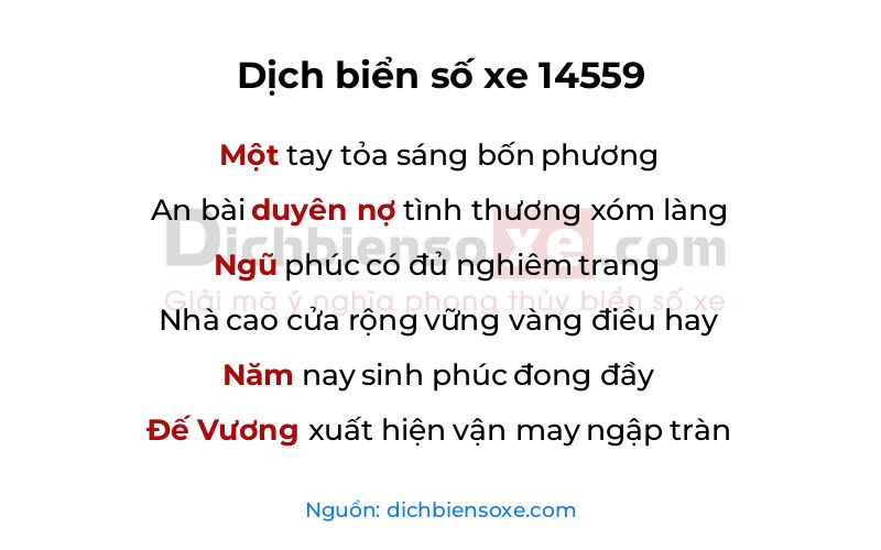 Dịch thơ biển số 14559