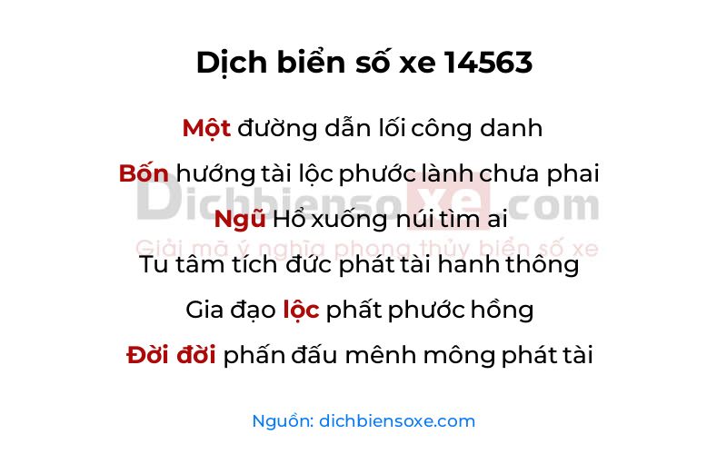 Dịch thơ biển số 14563
