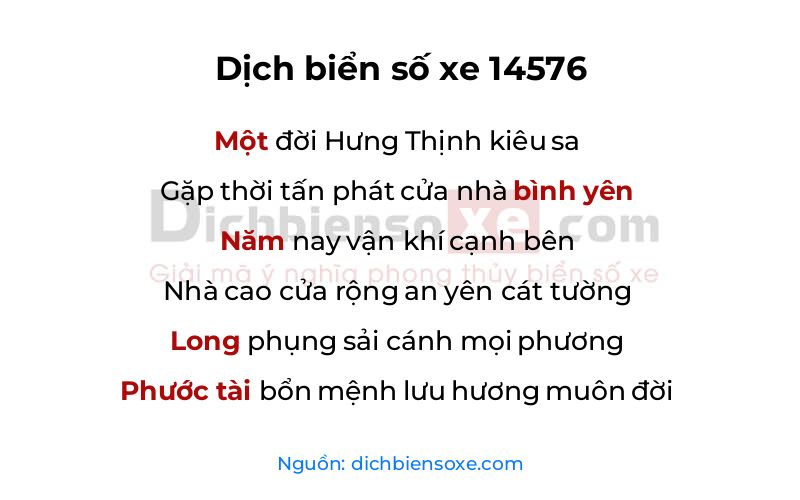 Dịch thơ biển số 14576