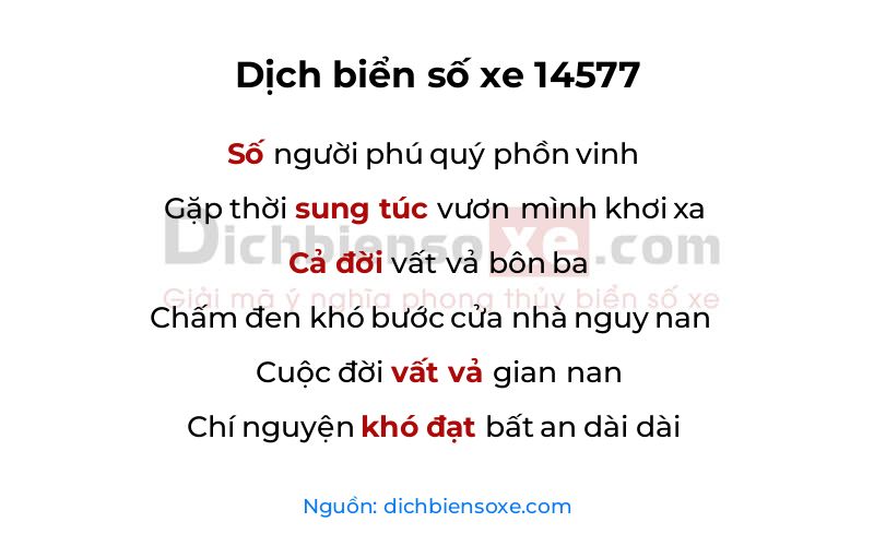 Dịch thơ biển số 14577