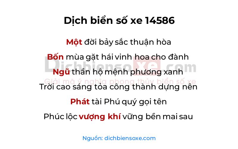 Dịch thơ biển số 14586
