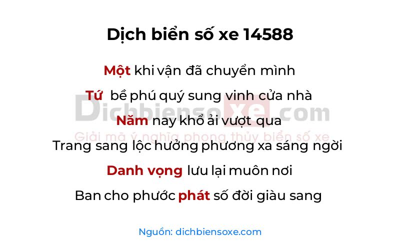 Dịch thơ biển số 14588