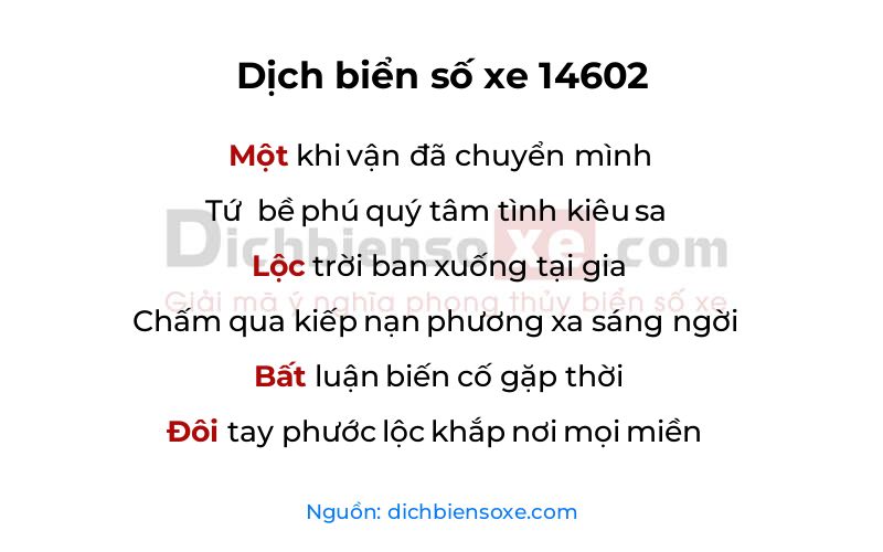 Dịch thơ biển số 14602