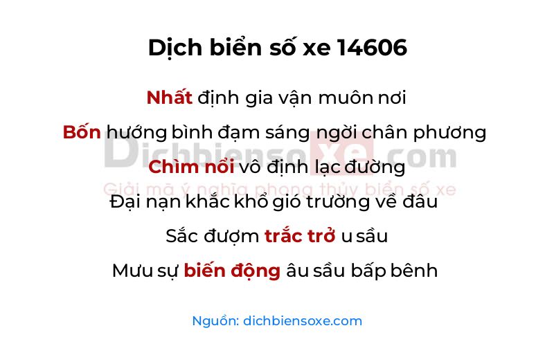 Dịch thơ biển số 14606
