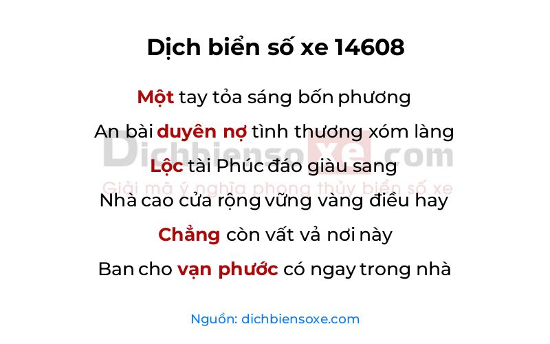 Dịch thơ biển số 14608