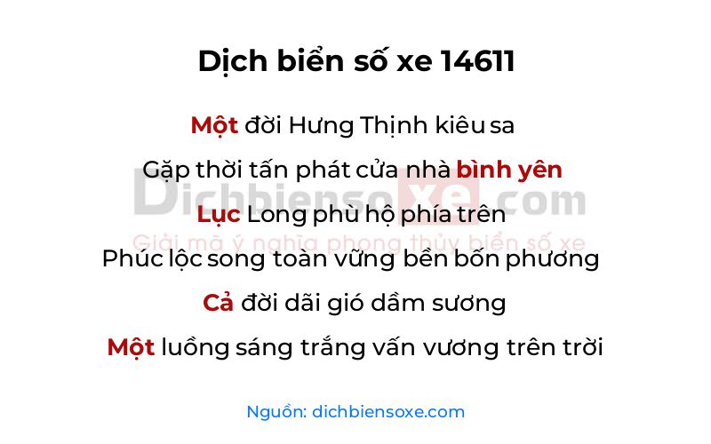 Dịch thơ biển số 14611