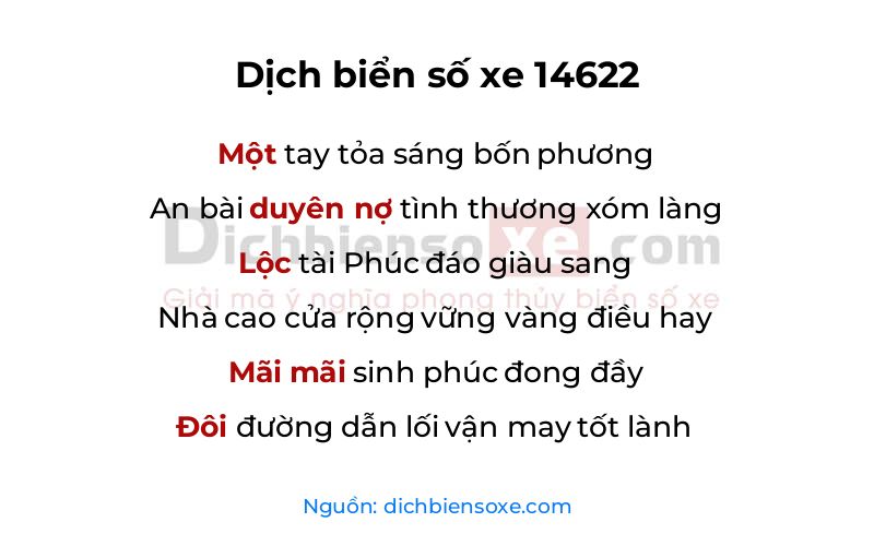 Dịch thơ biển số 14622