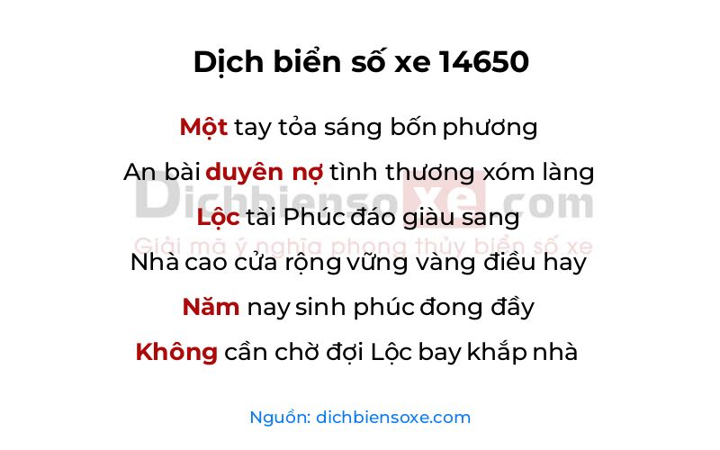Dịch thơ biển số 14650