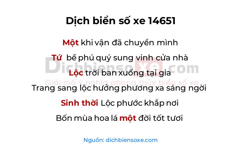 Dịch thơ biển số 14651
