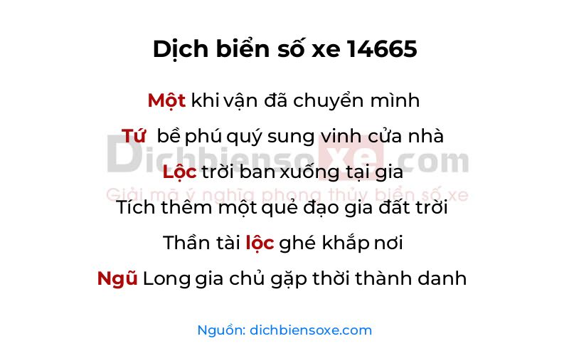 Dịch thơ biển số 14665