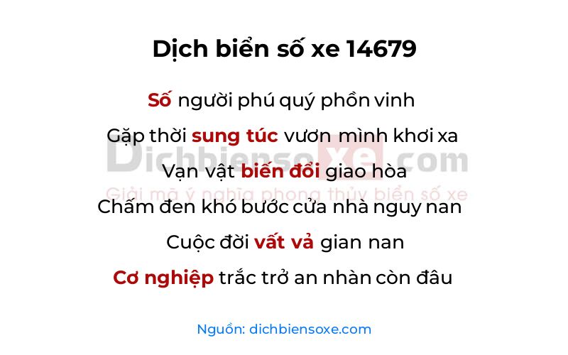 Dịch thơ biển số 14679