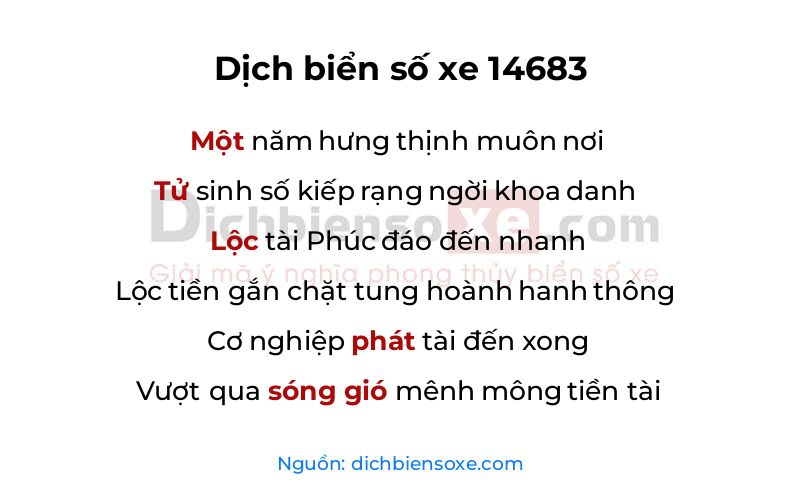Dịch thơ biển số 14683