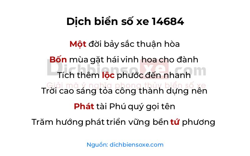 Dịch thơ biển số 14684