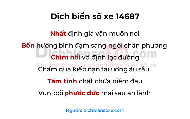 Dịch thơ biển số 14687