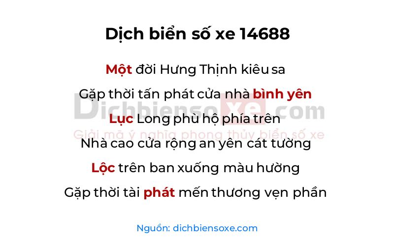 Dịch thơ biển số 14688