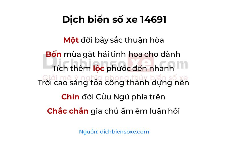Dịch thơ biển số 14691