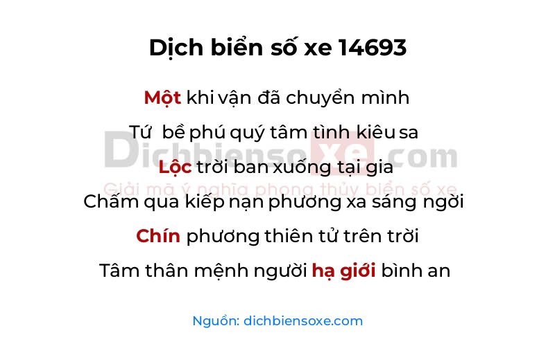 Dịch thơ biển số 14693