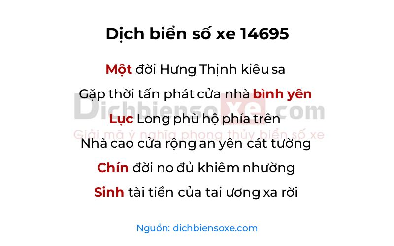 Dịch thơ biển số 14695