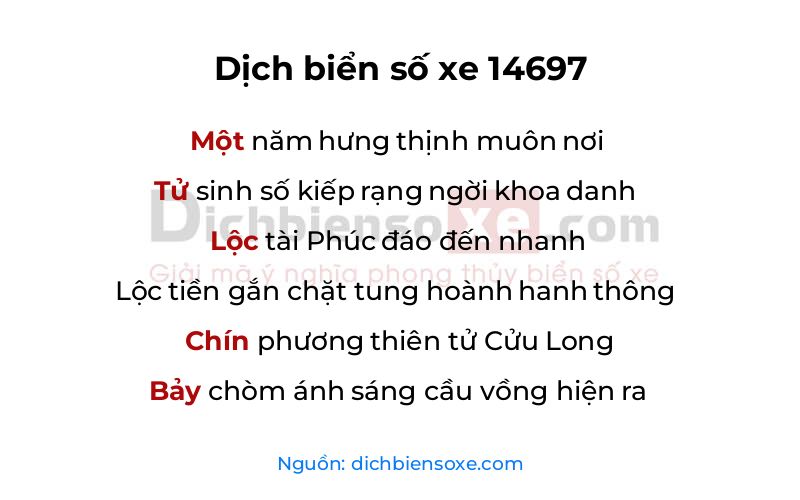 Dịch thơ biển số 14697
