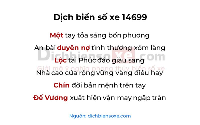 Dịch thơ biển số 14699