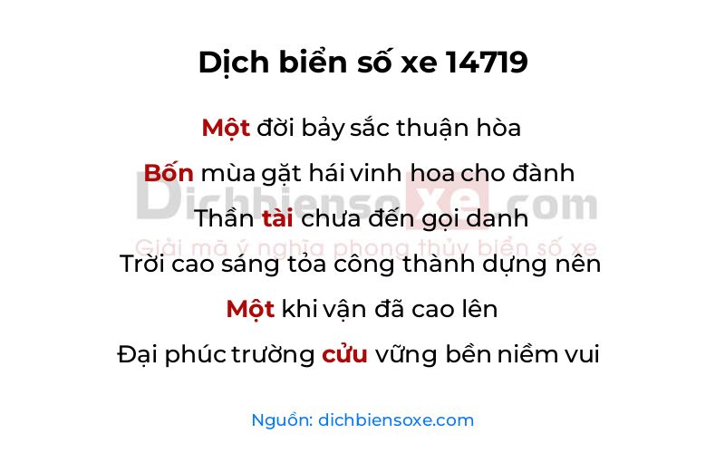 Dịch thơ biển số 14719