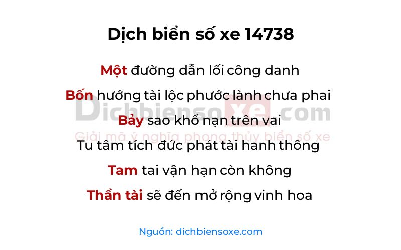 Dịch thơ biển số 14738