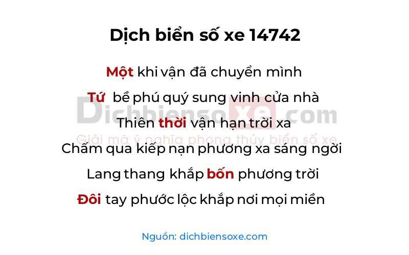 Dịch thơ biển số 14742