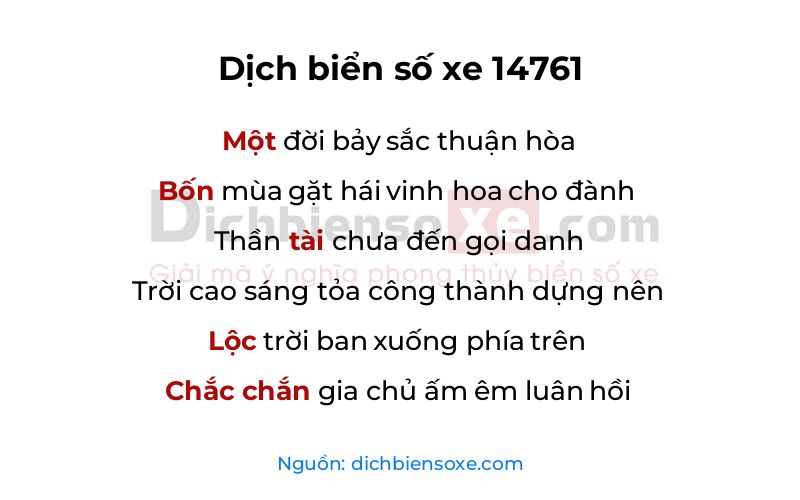 Dịch thơ biển số 14761