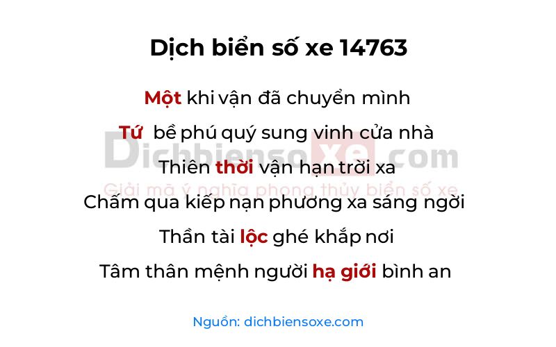 Dịch thơ biển số 14763