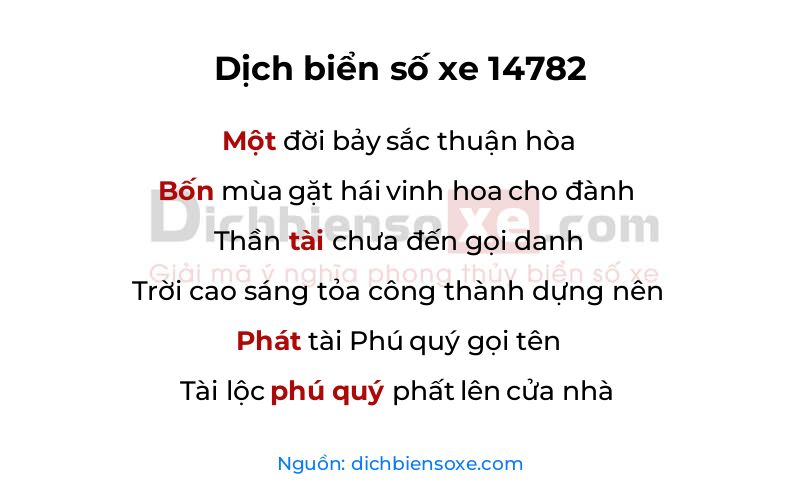 Dịch thơ biển số 14782