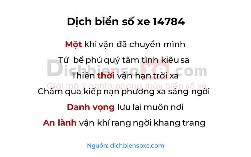 Dịch thơ biển số 14784