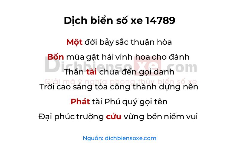 Dịch thơ biển số 14789