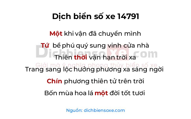 Dịch thơ biển số 14791