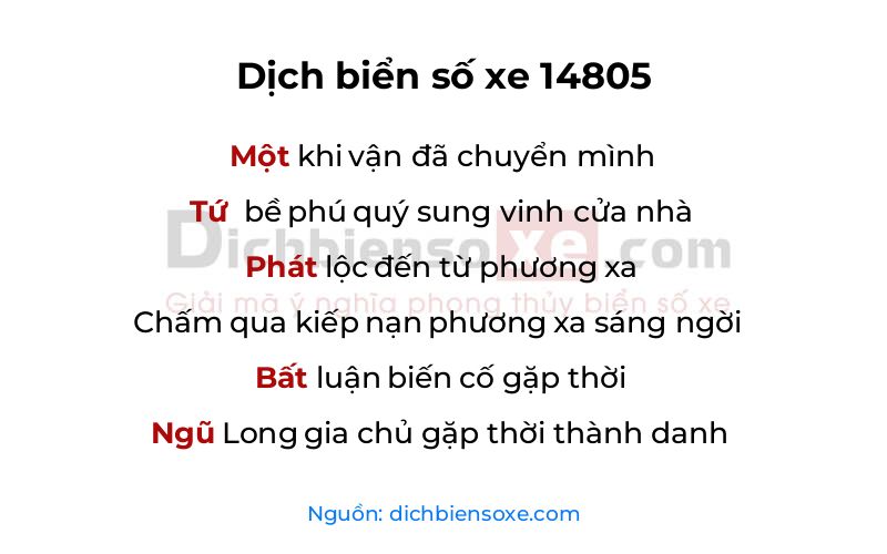 Dịch thơ biển số 14805