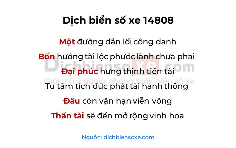 Dịch thơ biển số 14808