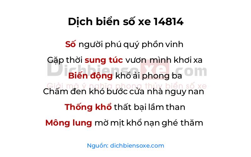 Dịch thơ biển số 14814