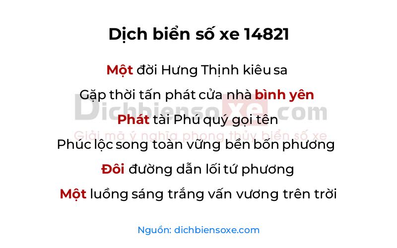 Dịch thơ biển số 14821