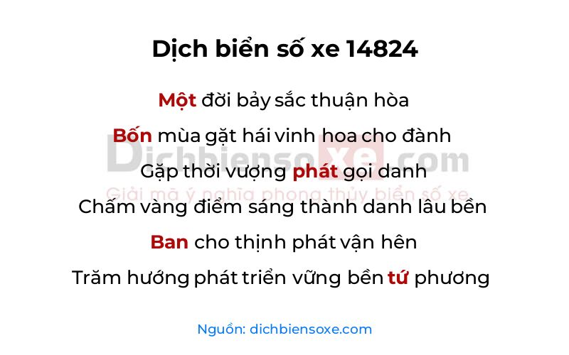 Dịch thơ biển số 14824