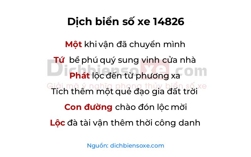 Dịch thơ biển số 14826