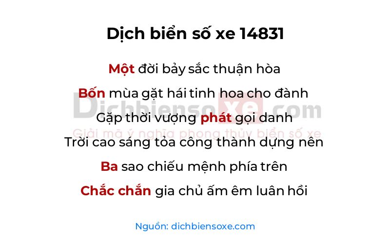 Dịch thơ biển số 14831