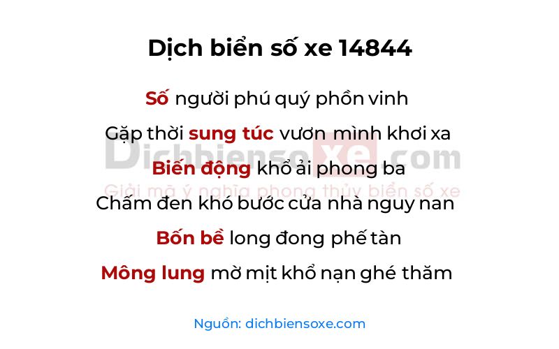Dịch thơ biển số 14844