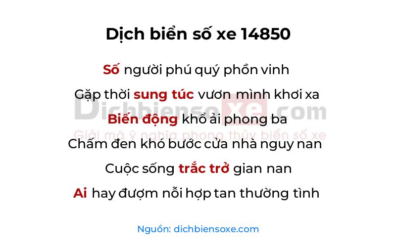 Dịch thơ biển số 14850