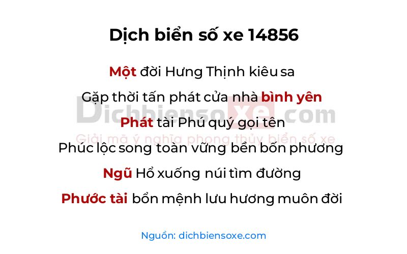 Dịch thơ biển số 14856