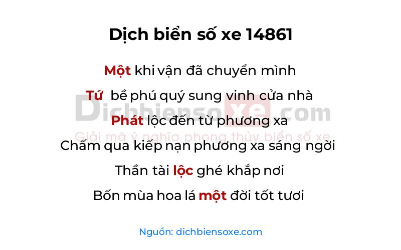 Dịch thơ biển số 14861