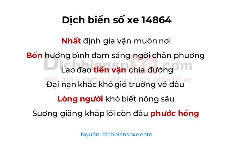 Dịch thơ biển số 14864