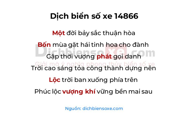 Dịch thơ biển số 14866