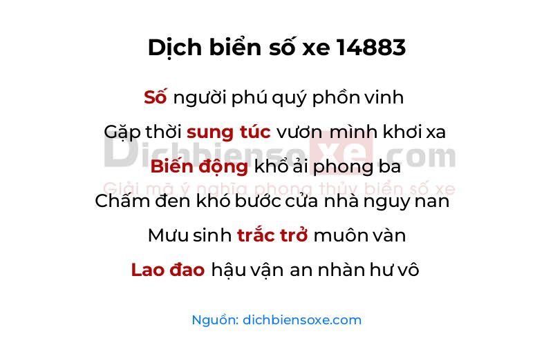 Dịch thơ biển số 14883