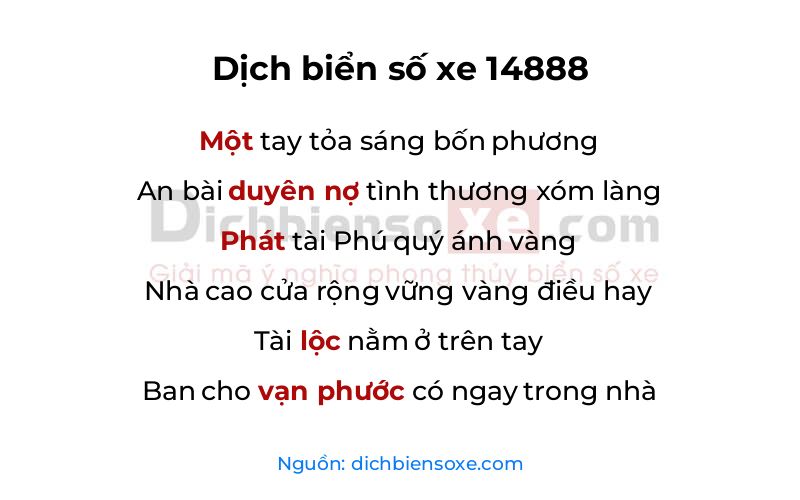 Dịch thơ biển số 14888