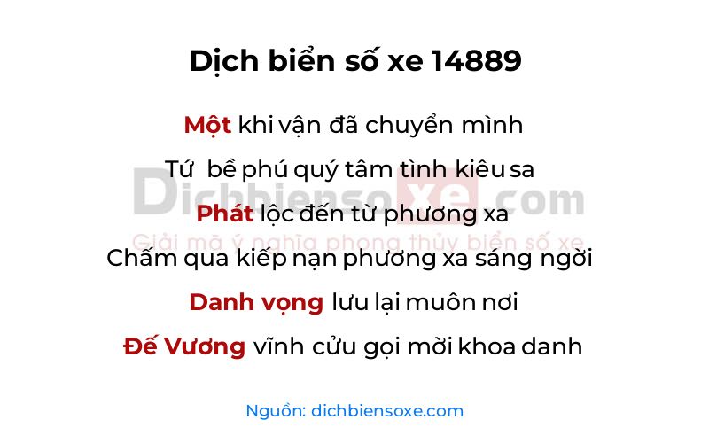 Dịch thơ biển số 14889